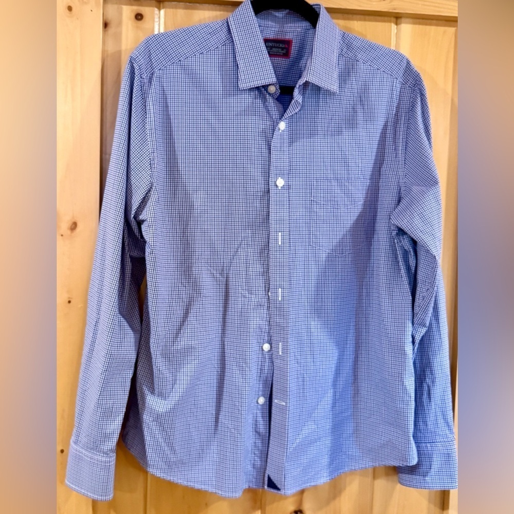 UNTUCKit Men's Medium‎ Blue Gingham Button Down Shirt